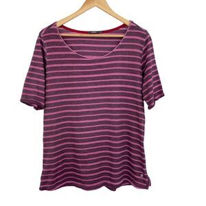 Cecil rolled sleeve lavender and black top size medium